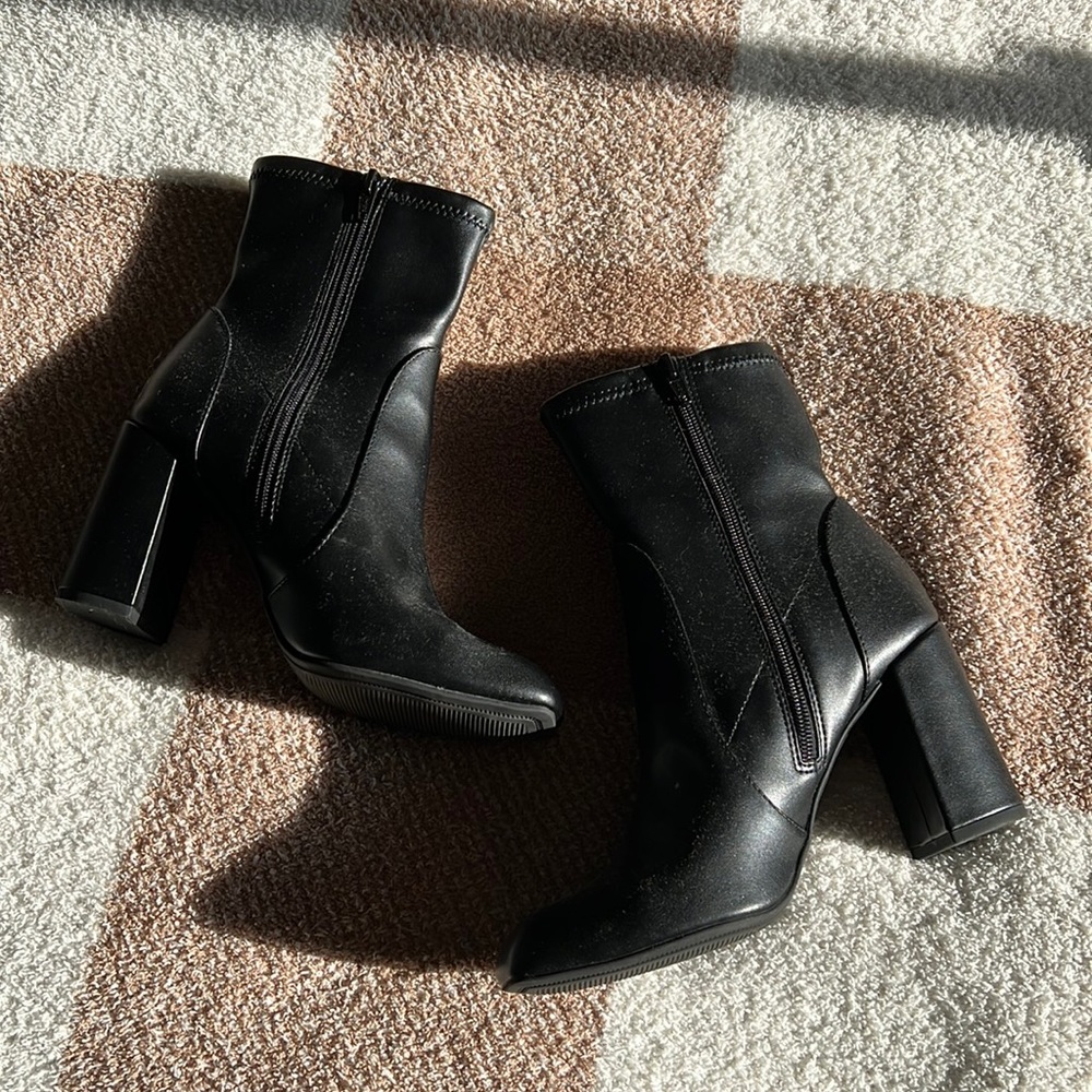 black square toe boots
